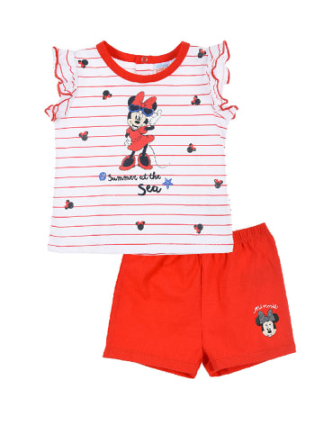 Disney Minnie Mouse 2tlg. Outfit: Sommer-Set T-Shirt und Short in Rot