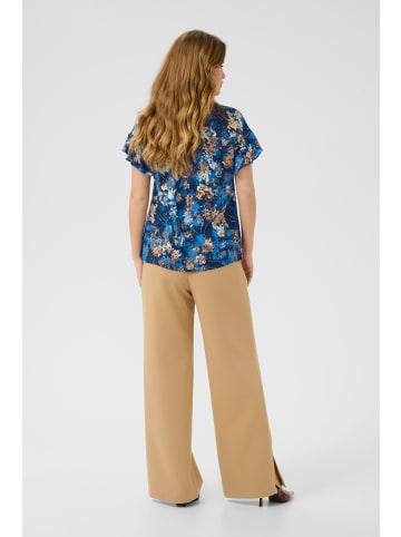 CULTURE Kurzarm-Bluse CUmadi Relaxed fit in Blue Flower Foil