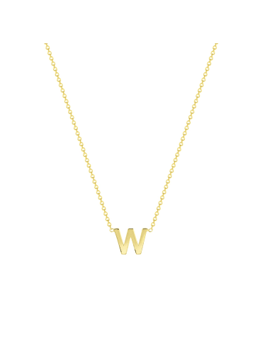 Lucardi 375 Gold Halskette "Buchstabe W" Buchstabe