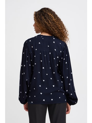 ICHI Langarm-Bluse IHVERA Regular fit in Total Eclipse Heart aop