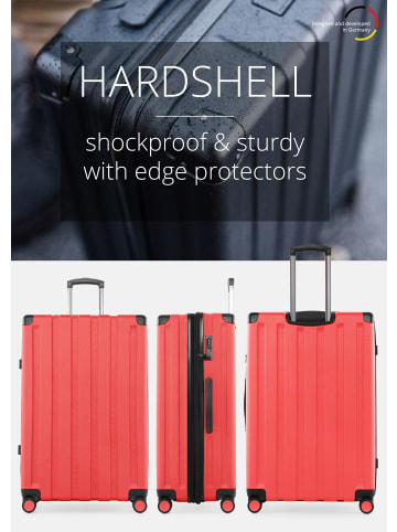 Hauptstadtkoffer Q-Damm - Großer Koffer Hartschalenkoffer XXL Trolley, in Korall