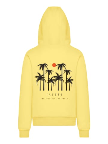 F4NT4STIC Hoodie Escape Discover the World Palm Trees in taxi yellow