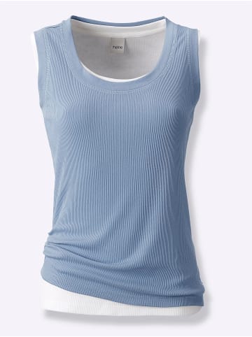 Heine Doppelpack Tops in bleu-ecru