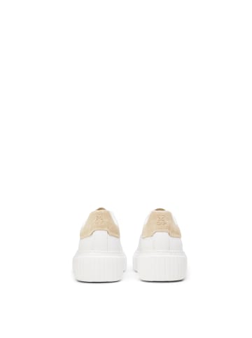 Marc O'Polo Sneaker in white cotton/light dusty sand