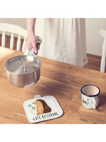 Mr. & Mrs. Panda Topfuntersetzer Igel Blumen mit Spruch in Weiß