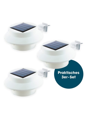 EASYmaxx Solar-Leuchte Dachrinne rund 3er-Set 1,2V weiß  Weiß
