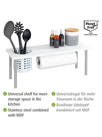 Wenko Universalregal mit Rollenhalter Blanco, Universalregal mit Rollenhalter Mod. Blanco in Weiß
