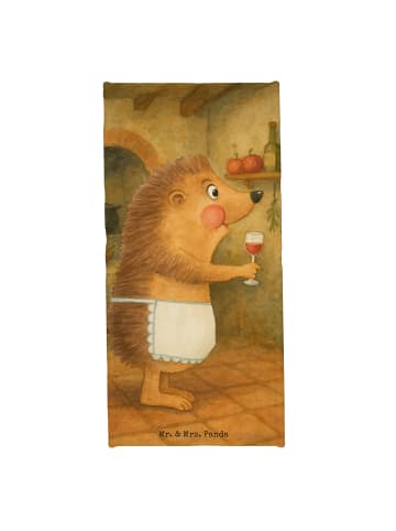 Mr. & Mrs. Panda Handtuch Igel Wein Design ohne Spruch in Gelb Pastell