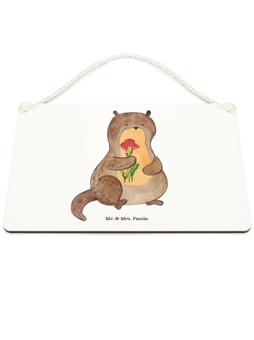 Mr. & Mrs. Panda Deko Schild Otter Blumenstrauß ohne Spruch in Transparent