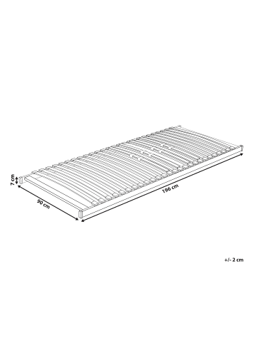 Beliani Lattenrahmen VOUZIERS in Braun - (W) 90 x (H) 9 x (L) 196 cm