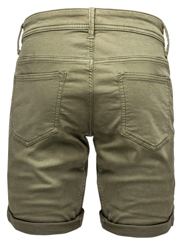 Humy Denim Bermuda Jeans Shorts mit Umschlag A&S in Olive