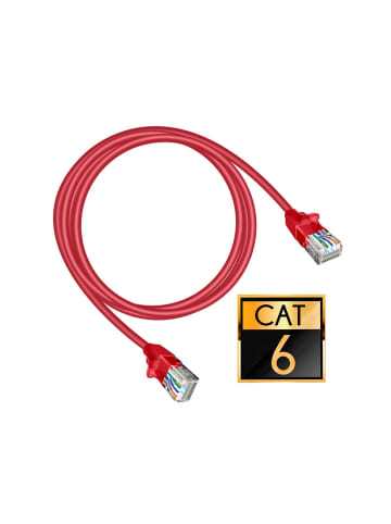 Vention Netzwerkkabel RJ45 LAN-Kabel , UTP, Cat.6a in Rot