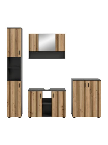 ebuy24 Badmöbelset Mone (4-teilig) Eiche 200 x 30 cm