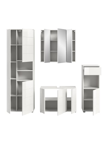 ebuy24 Badmöbelset Vira (4-teilig) Weiß 210 x 34 cm