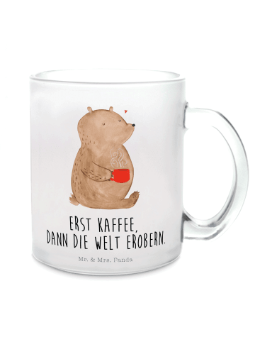 Mr. & Mrs. Panda Kaffeebecher Bär Kaffee mit Spruch in Transparent