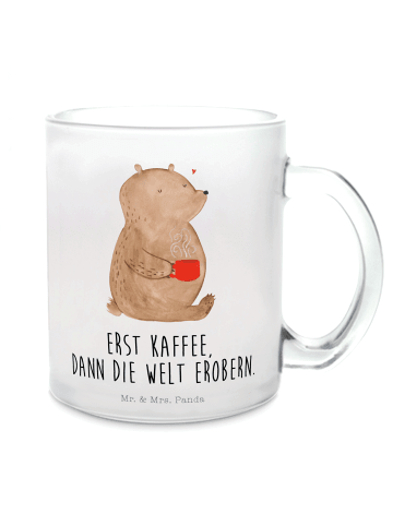 Mr. & Mrs. Panda Teetasse Bär Kaffee mit Spruch in Transparent