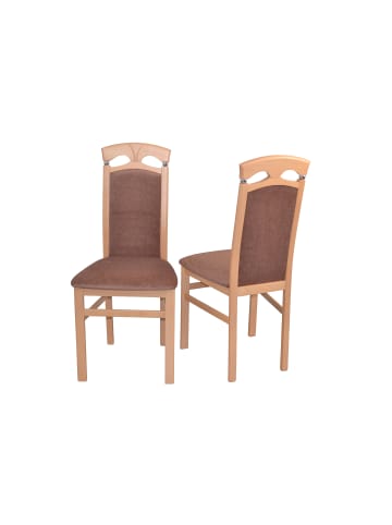 möbel-direkt Esszimmerstuhl 2er-Set Massivholzstühle (2Stück) in Buche-Nachbildung/mousse