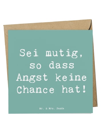 Mr. & Mrs. Panda Klappkarte Spruch Angst überwinden mit Spruch in Meeresbrise
