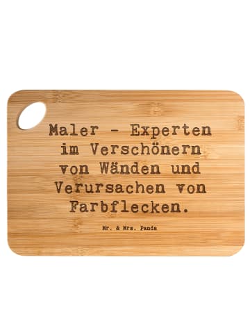 Mr. & Mrs. Panda Frühstücksbrettchen Spruch Maler Freude mit Spruch in Braun