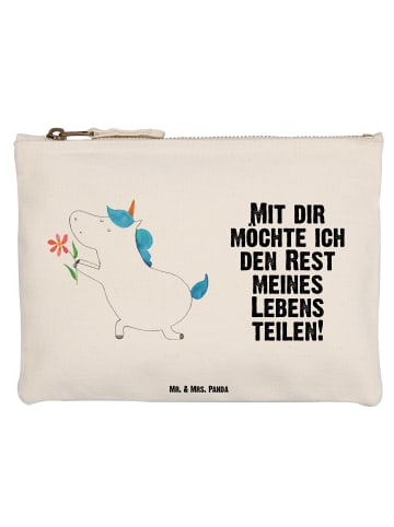 Mr. & Mrs. Panda Mäppchen Einhorn Blume mit Spruch in Weiß