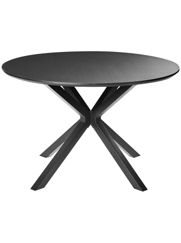 Beliani Esszimmertisch FITZROY in Schwarz - (W) 120 x (H) 75 x (L) 120 cm