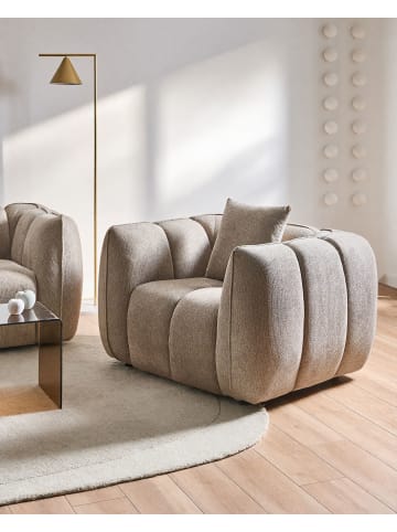 Beliani Sessel NESS in Beige/Schwarz - (W) 114 x (H) 69 x (L) 89 cm