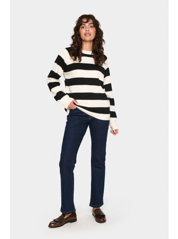 SAINT TROPEZ Strickpullover GarbieSZ in Ice Black Stripe