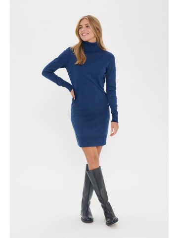 SAINT TROPEZ Kleid MilaSZ Rollneck Dress Gerade Passform in Pageant Blue Melange