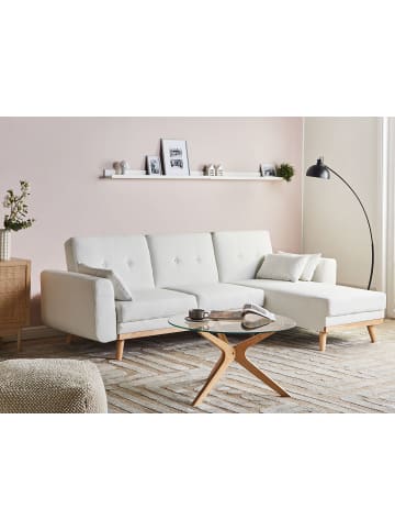 Beliani 4-tlg 3-Sitzer Sofa KAARINA in Weiß/Braun linksseitig