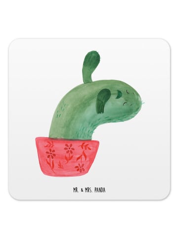 Mr. & Mrs. Panda Untersetzer Rund Kaktus Mama ohne Spruch in Weiß