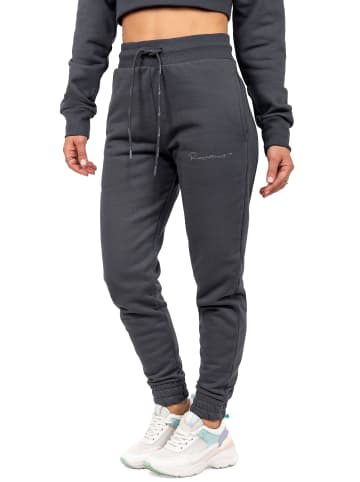Reichstadt Damen Slim Fit Sporthose Marken-Stick in Anthracite