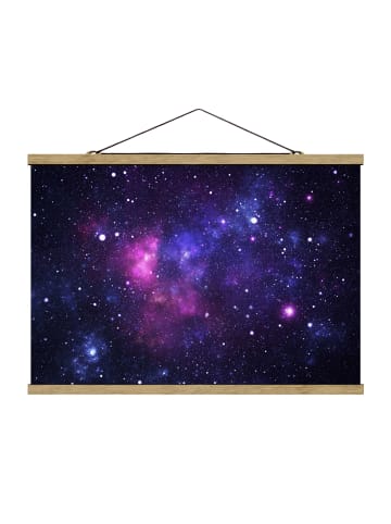 WALLART Stoffbild mit Posterleisten - Galaxie in Violett