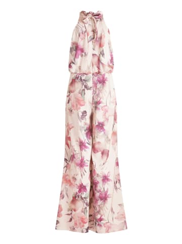 Vera Mont Jumpsuit mit Blumenprint in Cream/Dark Red
