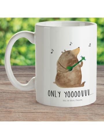 Mr. & Mrs. Panda Haferl Bär Gitarre mit Spruch in Weiß