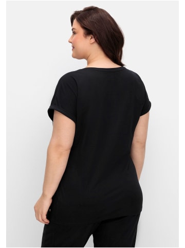 sheego Oversized-Shirt in schwarz