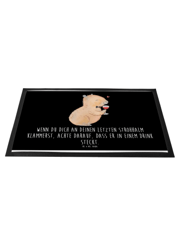 Mr. & Mrs. Panda Schmutzfänger Capybara Wein mit Spruch in Schwarz