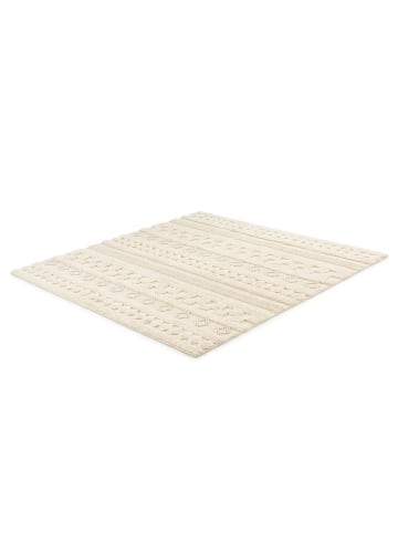 Kayoom Wohnzimmer Teppich – Kurzflorteppich Bohist 125 in natural - quadratisch