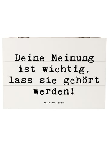 Mr. & Mrs. Panda Holzkiste Spruch Mutig zu seinen Meinungen steh... in Weiß