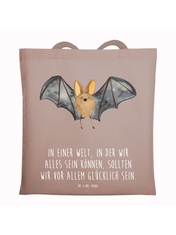 Mr. & Mrs. Panda Umhängetasche Fledermaus Flügel mit Spruch in Braun Pastell