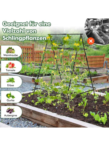 COSTWAY Gurke Rankhilfe Set in Schwarz