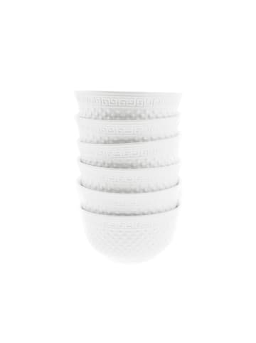 Almina Almina 6 Teiliges Schalen-Set Weiß aus Porzellan mit Muster in Weiß