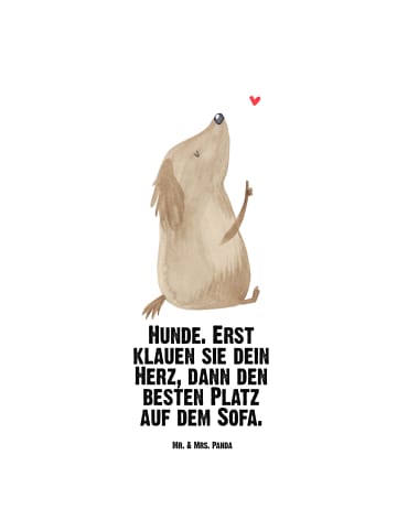 Mr. & Mrs. Panda Edelstahlflasche Hund Liebe mit Spruch in Weiß
