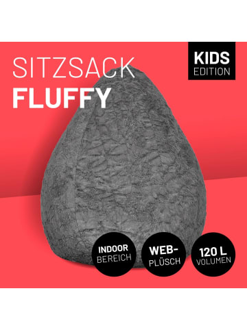 Lumaland Sitzsack Fluffy 120l hellgrau L17-h grau