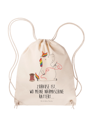 Mr. & Mrs. Panda Stofftasche Einhorn Näherin mit Spruch in Creme