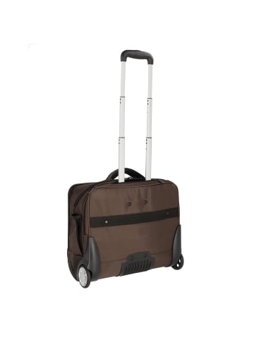Dermata 2 Rollen Businesstrolley 41 cm Laptopfach in braun
