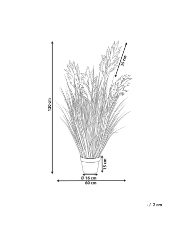 Beliani Kunstpflanze MISCANTHUS GRASS in Braun/Schwarz/Grün