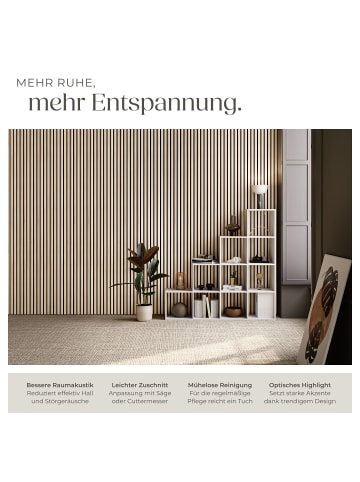 tectake Schallabsorber 120 x 60 cm Echtholzfurnier 3D schallabsorbierend