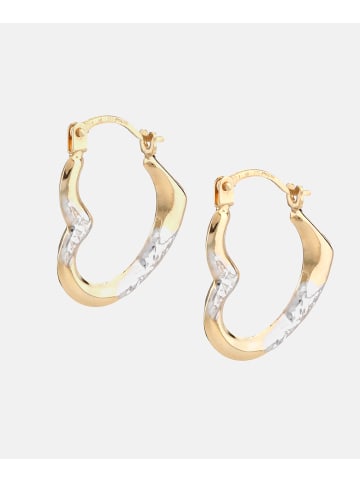 Vanlere Creolen aus 375 Gelbgold Herz-Design