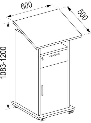 ebuy24 Büroregal Neta 5 Buche 60 x 50 cm