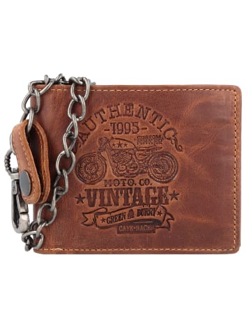 Greenburry Vintage Cafe-Racer Geldbörse RFID Leder 12 cm braun